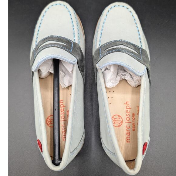 Marc Joseph Loafers Girls 11 Kid Toddler Light Gray Dumbo Slide on Leather Shoes - Picture 5 of 11